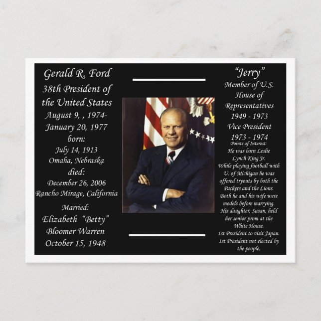 Postal Presidente Gerald Ford (Anverso)