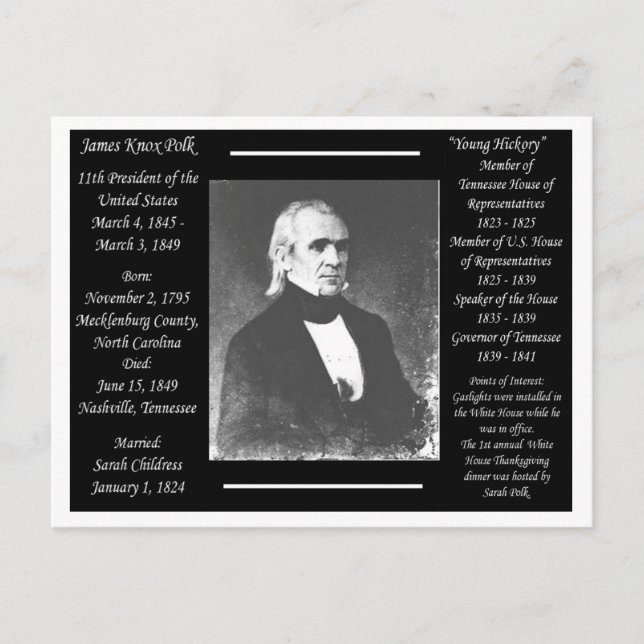 Postal Presidente James K Polk (Anverso)