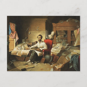 Postal Presidente Lincoln escribe Proclamación de Liberta