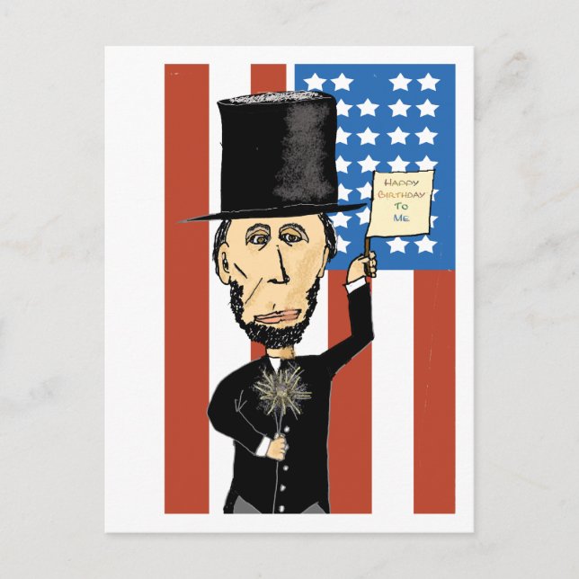 Postal Presidente Lincoln Happy Bday 2 Me Postcard (Anverso)