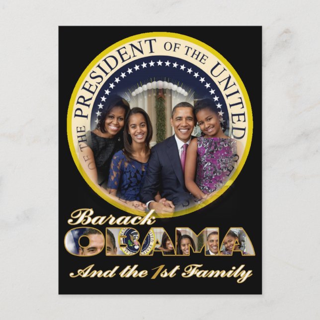 Postal PRESIDENTE OBAMA Primera Familia de Estados Unidos (Anverso)