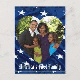 Postal Presidente Obama Primera Familia Keepsake