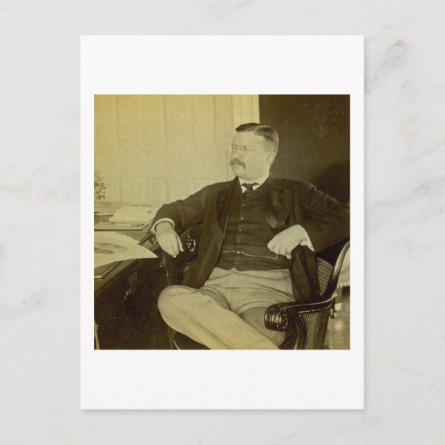 Postal Presidente Roosevelt en su escritorio en la Casa B (Anverso)