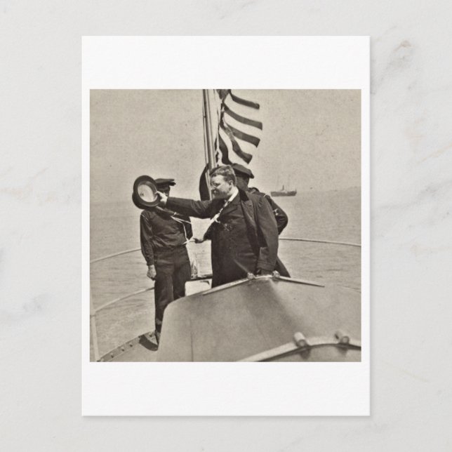 Postal Presidente Teddy Roosevelt sobre Algonquin Bull Mo (Anverso)