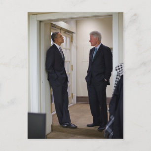 Postal Presidentes Barack Obama y Bill Clinton