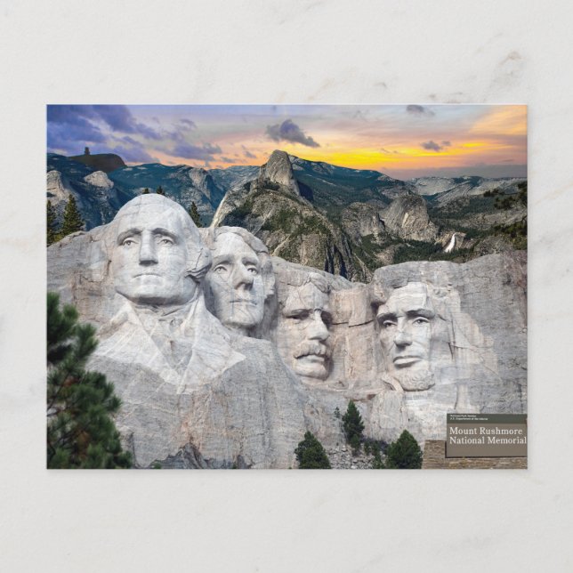 Postal Presidentes de Estados Unidos en Rushmore (Anverso)