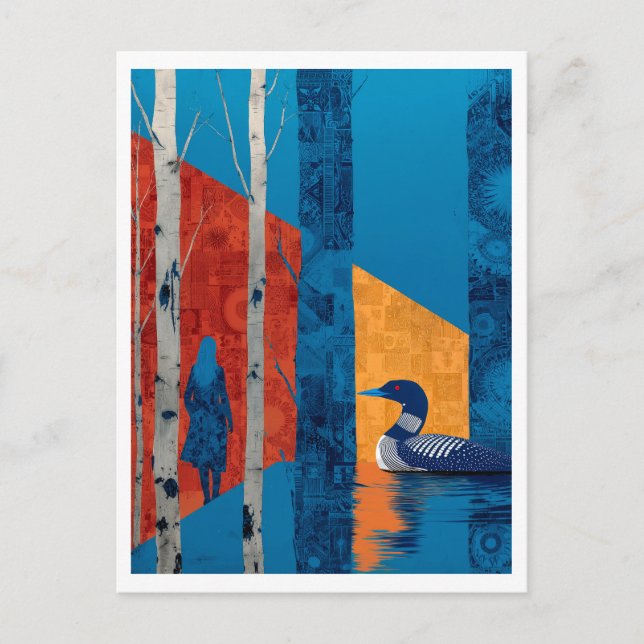 Postal Préstamo en un bosque de abedules, North Woods (Anverso)