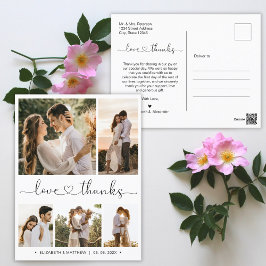 Postal Presupuesto 5 Boda Collage de fotos Gracias Postca