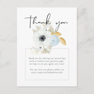 Postal PRESUPUESTO Baby Shower Blue Anemone