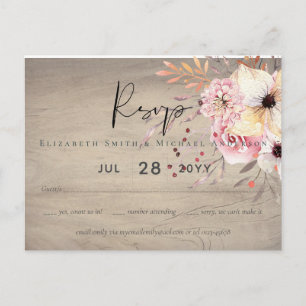 Postal PRESUPUESTO Baby Shower Peach Floral