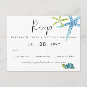 Postal PRESUPUESTO Baby Shower Sea Life Octopus Starfish