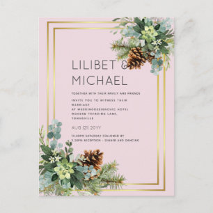 Postal PRESUPUESTO  Boda de Eucalipto Verde Azul Polvorie