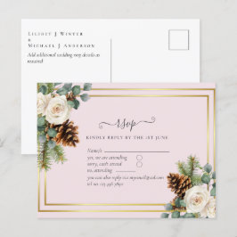 Postal PRESUPUESTO Boda de Invierno Rosas Blancas Doradas