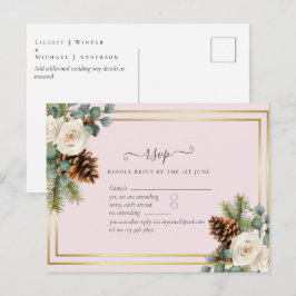 Postal PRESUPUESTO Boda de Invierno Rosas Blancas Doradas