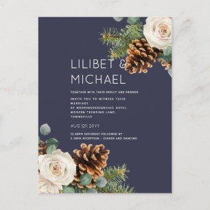 Postal PRESUPUESTO Boda de Invierno Rosas de Eucalyptus G