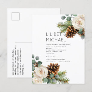 Postal PRESUPUESTO Boda de Invierno Rosas de Eucalyptus G