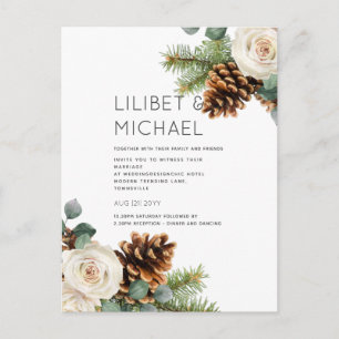 Postal PRESUPUESTO Boda de Invierno Rosas de Eucalyptus G