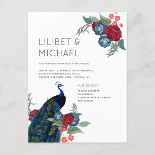 Postal PRESUPUESTO  Boda de Otoño e Invierno con Azul Pav