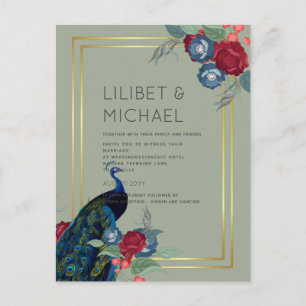 Postal PRESUPUESTO  Boda de Otoño e Invierno con Azul Pav