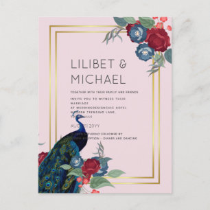 Postal PRESUPUESTO  Boda de Otoño e Invierno con Azul Pav