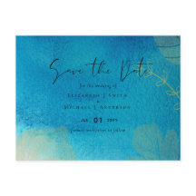 PRESUPUESTO Boda Oceáno Azul Acuarela Guardar fech