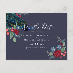 Postal Presupuesto de Boda de Otoño e Invierno con Azul d