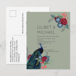 Postal Presupuesto de Boda de Otoño e Invierno con Azul P