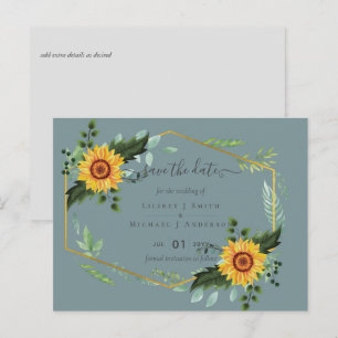 Postal Presupuesto de boda rústico de campo con girasoles