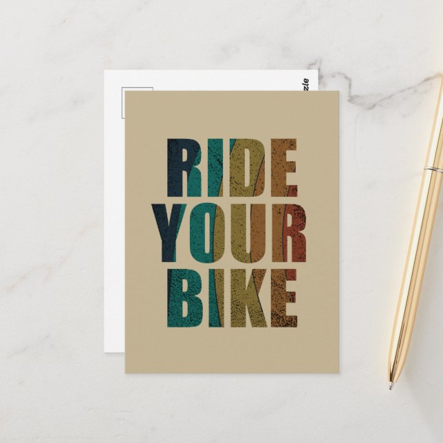 Postal presupuesto de ciclismo de montaña motivador (Anverso/Reverso In Situ)