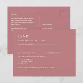 Postal PRESUPUESTO Dusto Rosa Monocromo RSVP Simple