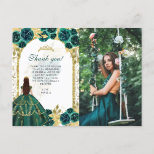 Postal Presupuesto Elegante Esmeralda Floral Foto Quincea