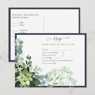 Postal PRESUPUESTO Follaje de boda con vegetación de euca