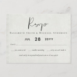 Postal PRESUPUESTO Gris Melocotón Boda Acuarela RSVP