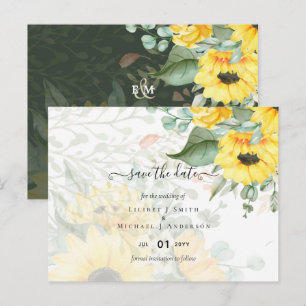 Postal Presupuesto Hermosos GIRASOLES Follaje Nupcial