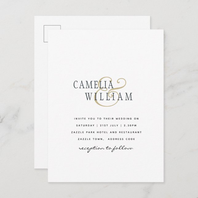 Postal PRESUPUESTO Impresión O Descarga digital INVITE DE (Anverso / Reverso)