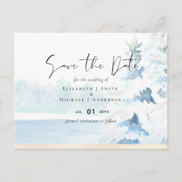 Postal PRESUPUESTO Montañas nevadas Árboles de lagos inve