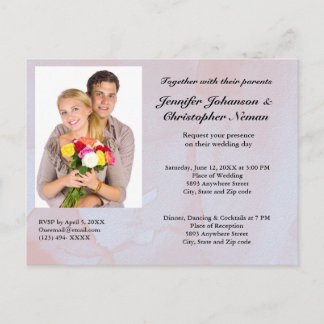 Postal Presupuesto personalizado foto boda mármol niebla 