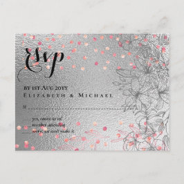 Postal PRESUPUESTO Purpurina metálico BODA de Rosegold Pl