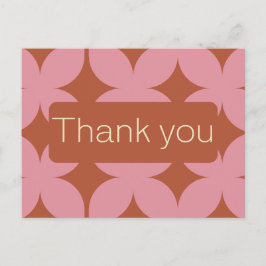 Postal Presupuesto Retro Rosa y Boda Rojo Gracias