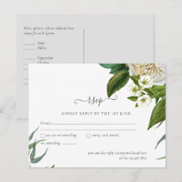 Postal PRESUPUESTO Rosas Blancas Bouquet Floral Boda