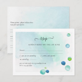 Postal PRESUPUESTO RSVP Sea Glass Moderno Boda Abstracta