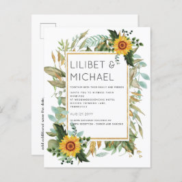 Postal Presupuesto Rústico Sunflowers BOHO Greenery Boda 