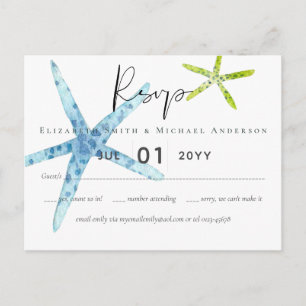 Postal PRESUPUESTO Sealife Beach Ocean Wedding RSVP