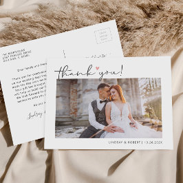 Postal Presupuesto Simple Escritura Foto de Boda Agradeci