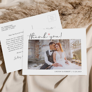 Postal Presupuesto Simple Escritura Foto de Boda Agradeci