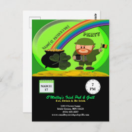 Postal Presupuesto Sta Patricks Día Leprechaun Pot de oro