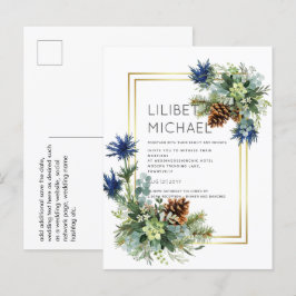Postal PRESUPUESTO Thistle azul Eucalyptus Boda Wonderlan