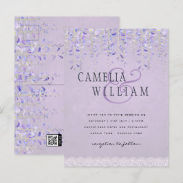 Postal PRESUPUESTO Wisteria Morple Floral Lace Wedding IN