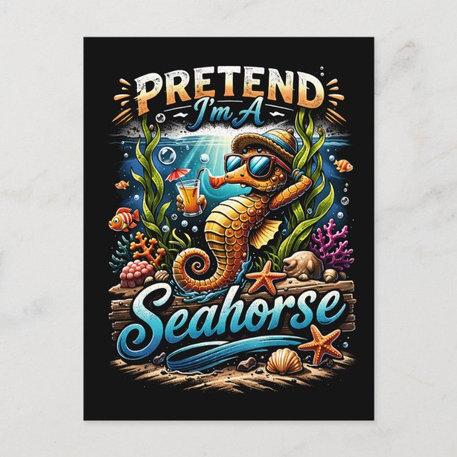 Postal Pretend I’m a Seahorse (Anverso)