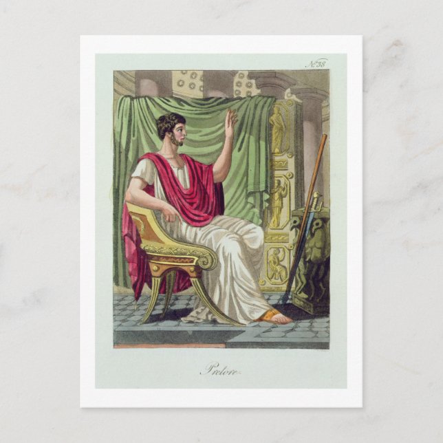 Postal Pretorio, nº 38 de la "Roma antigua", grabado por  (Anverso)